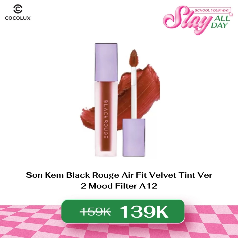 Son Kem Black Rouge Air Fit Velvet Tint Ver 2 Mood Filter A12