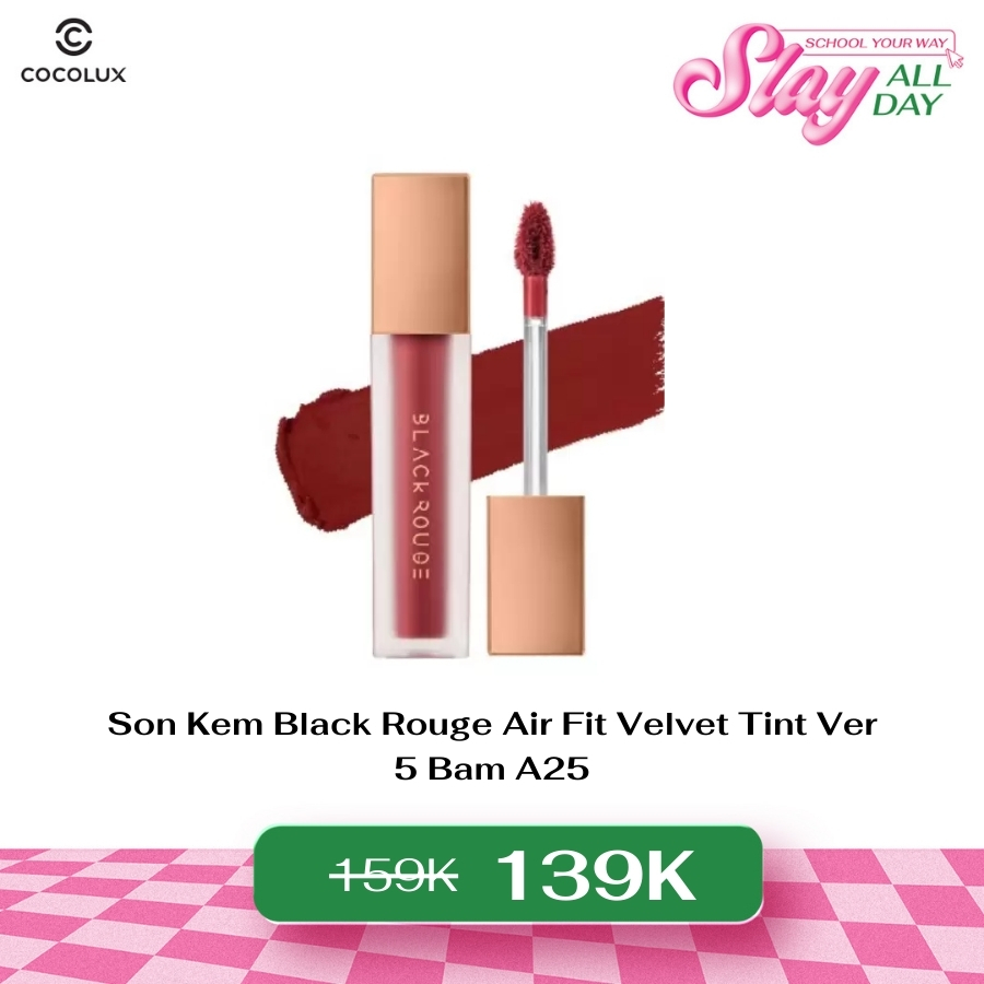 Son Kem Black Rouge Air Fit Velvet Tint Ver 5 Bam A25