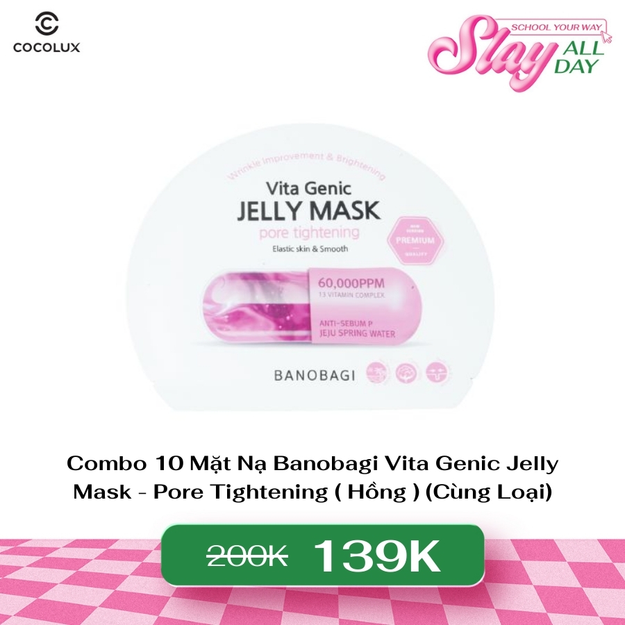 Mặt Nạ Banobagi Vita Genic Jelly Mask - Pore Tightening Hồng