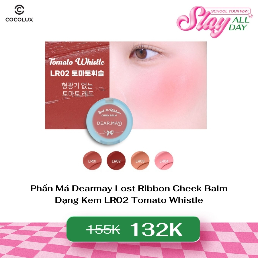 Phấn Má Dearmay Lost Ribbon Cheek Balm Dạng Kem LR02 Tomato Whistle