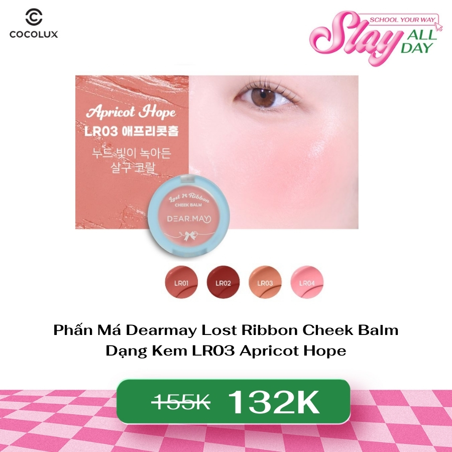 Phấn Má Dearmay Lost Ribbon Cheek Balm Dạng Kem LR03 Apricot Hope