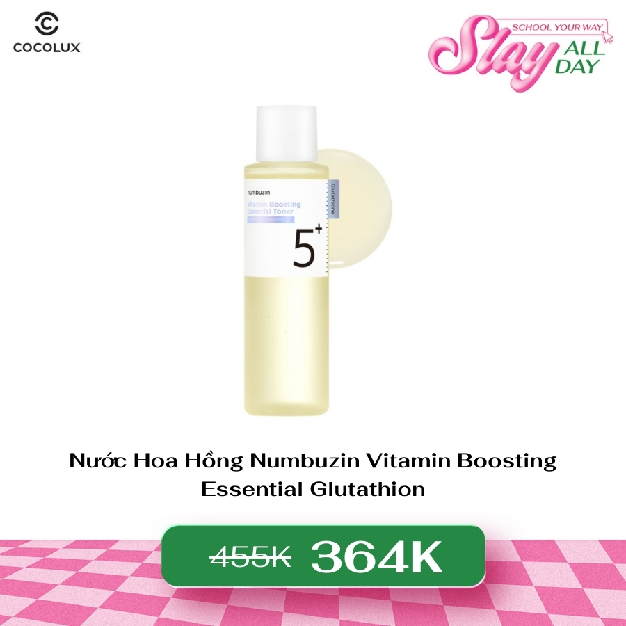 Nước Hoa Hồng Numbuzin Vitamin Boosting Essential Glutathion