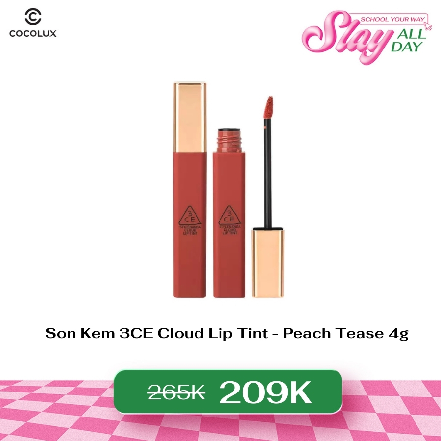 Son Kem 3CE Cloud Lip Tint - Peach Tease 4g