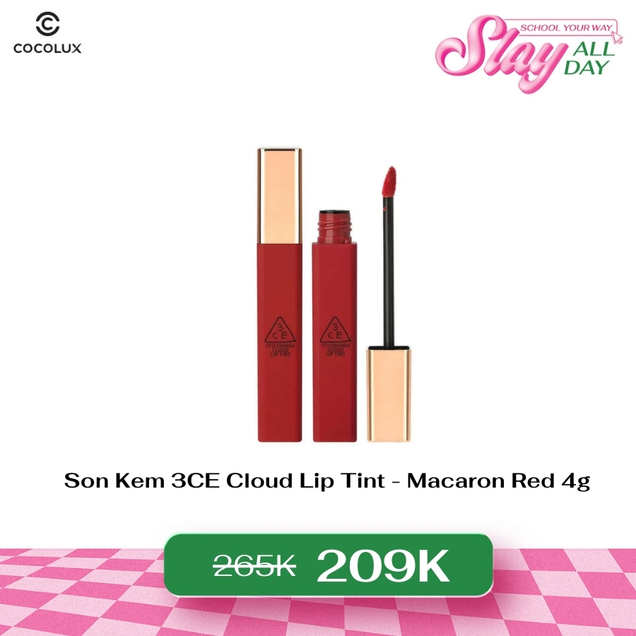 Son Kem 3CE Cloud Lip Tint - Macaron Red 4g