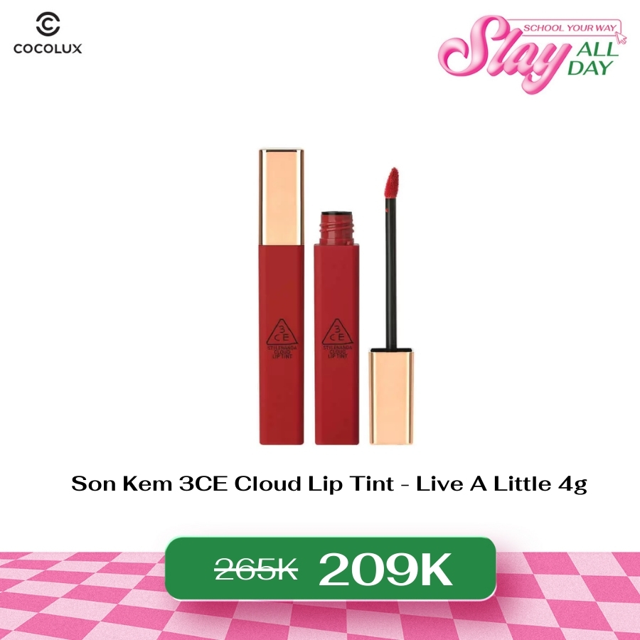 Son Kem 3CE Cloud Lip Tint - Live A Little 4g