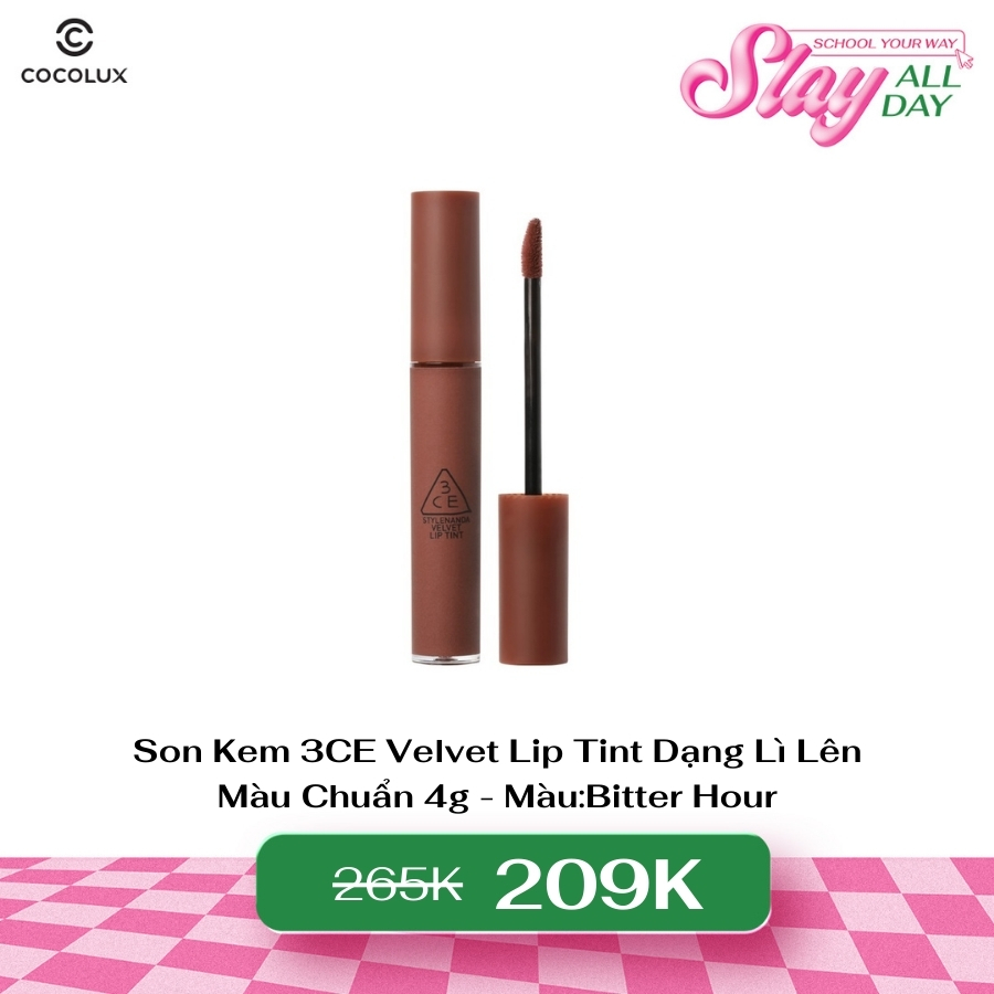 Son Kem 3CE Velvet Lip Tint Bitter Hour 4g