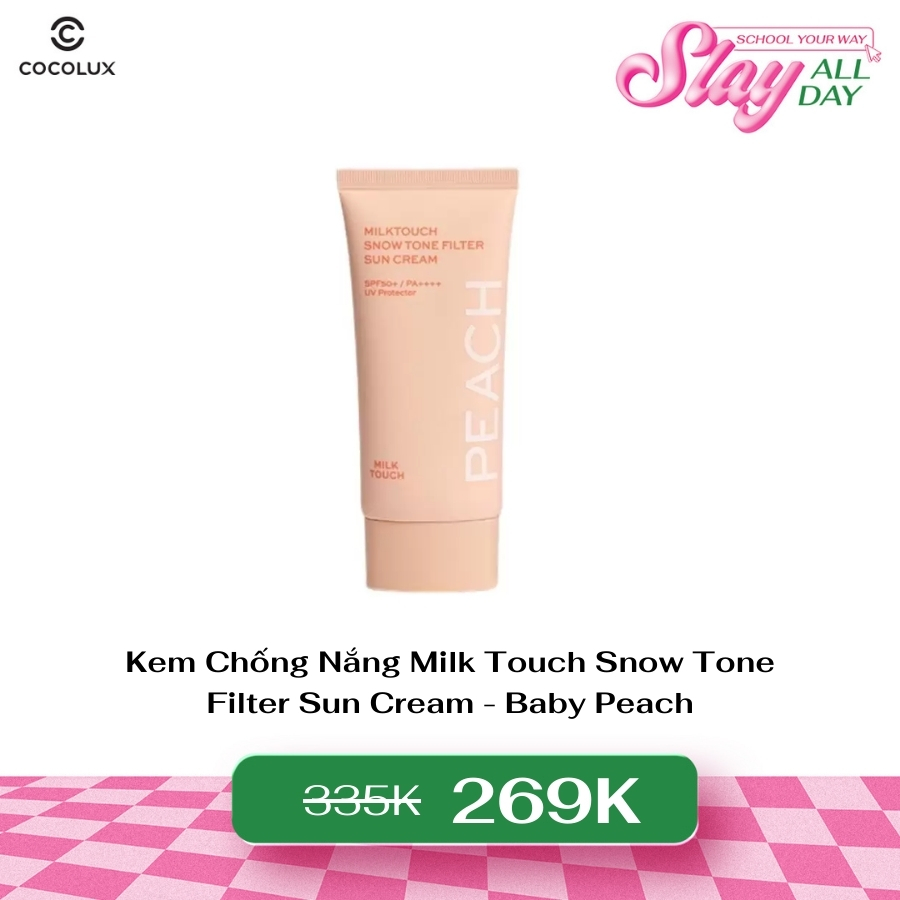 Kem Chống Nắng Milk Touch Snow Tone Filter Sun Cream - Baby Peach