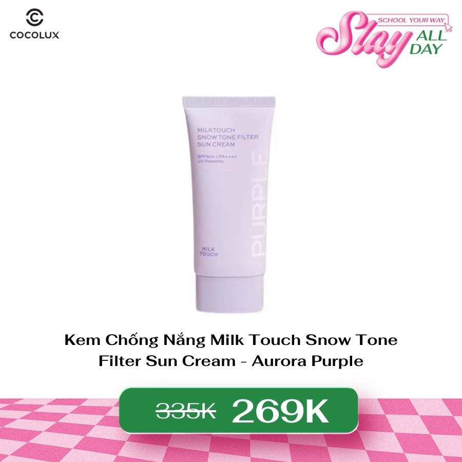 Kem Chống Nắng Milk Touch Snow Tone Filter Sun Cream - Aurora Purple