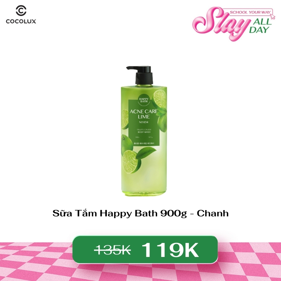 Sữa Tắm Happy Bath Acne Care Lime 900g - Chanh