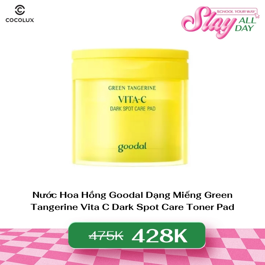 Nước Hoa Hồng Goodal Dạng Miếng Green Tangerine Vita C Dark Spot Care Toner Pad