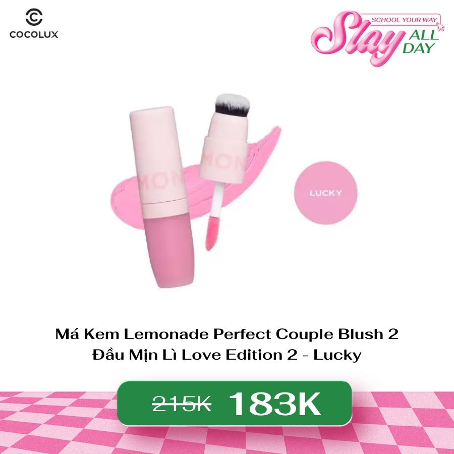 Má Kem Lemonade Perfect Couple Blush 2 Đầu Mịn Lì Love Edition 2 - Lucky