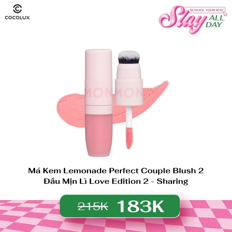 Má Kem Lemonade Perfect Couple Blush 2 Đầu Mịn Lì Love Edition 2 - Sharing