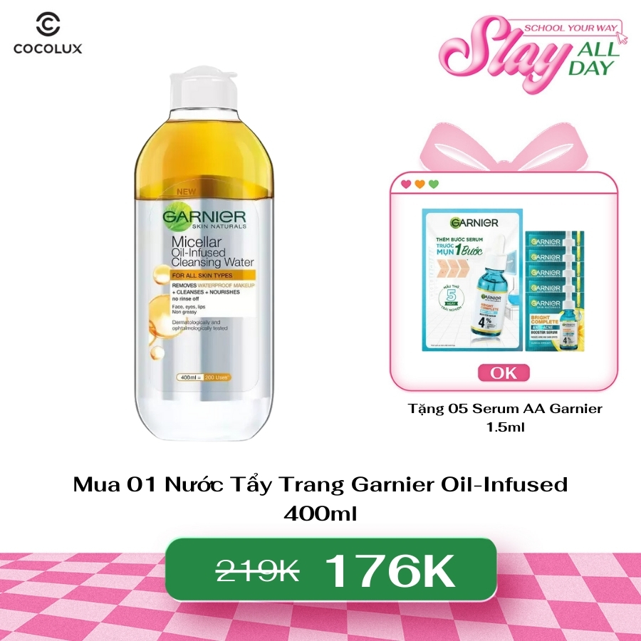 Nước Tẩy Trang Garnier Micellar Oil Infused Cleansing Water 400ml