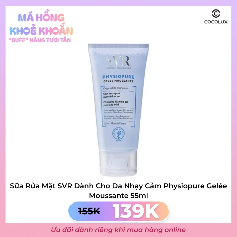 Sữa Rửa Mặt SVR Dành Cho Da Nhạy Cảm Physiopure Gelée Moussante 55ml