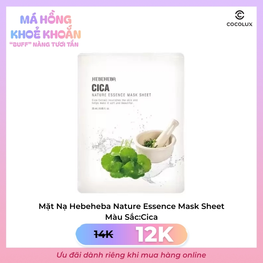 Mặt Nạ Hebeheba Nature Essence Mask Sheet Cica 1 PCS