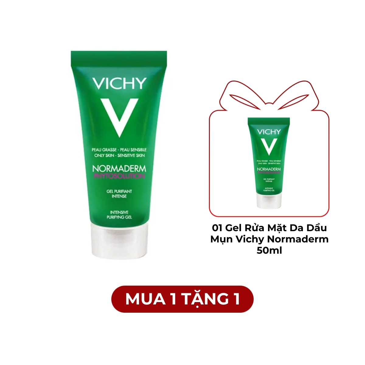 Gel Rửa Mặt Vichy Normaderm Phytosolution Làm Sạch Sâu Và Giảm Bã Nhờn 50ml