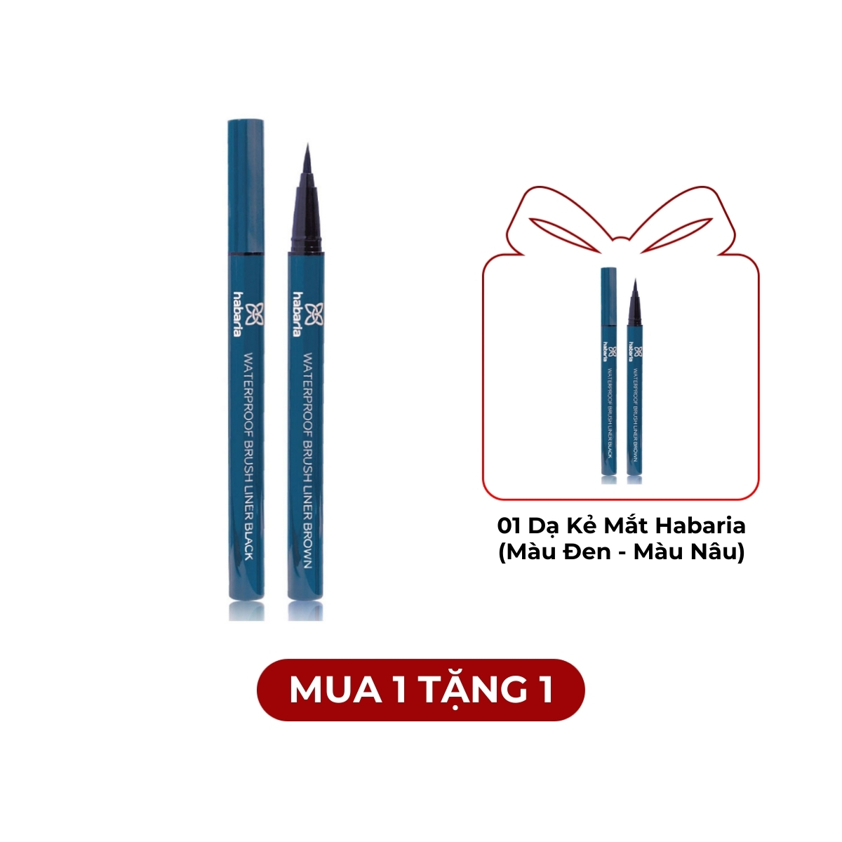 Dạ Kẻ Mắt Habaria Waterproof Brush Liner (Màu Đen - Màu Nâu)