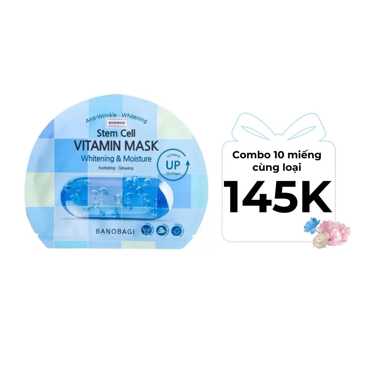 Mặt Nạ Banobagi Stem Cell Vitamin Mask Whitening and Moisture Dưỡng Sáng Và Cấp Ẩm Cho Da 30g (Xanh)