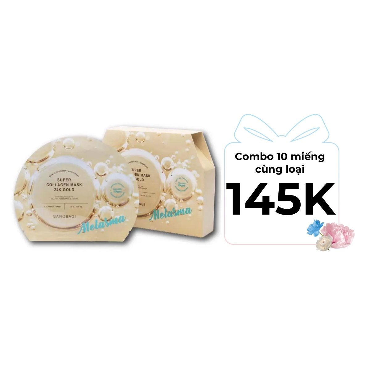 Mặt Nạ Banobagi Super Collagen Mask 24k Gold Melasma Mờ Nám, Tàn Nhang 30g