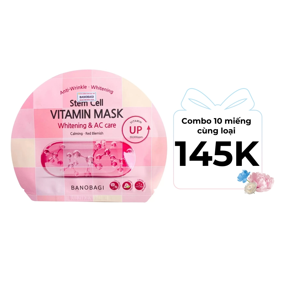 Mặt Nạ Banobagi Stem Cell Vitamin Mask - Whitening & AC Care MC