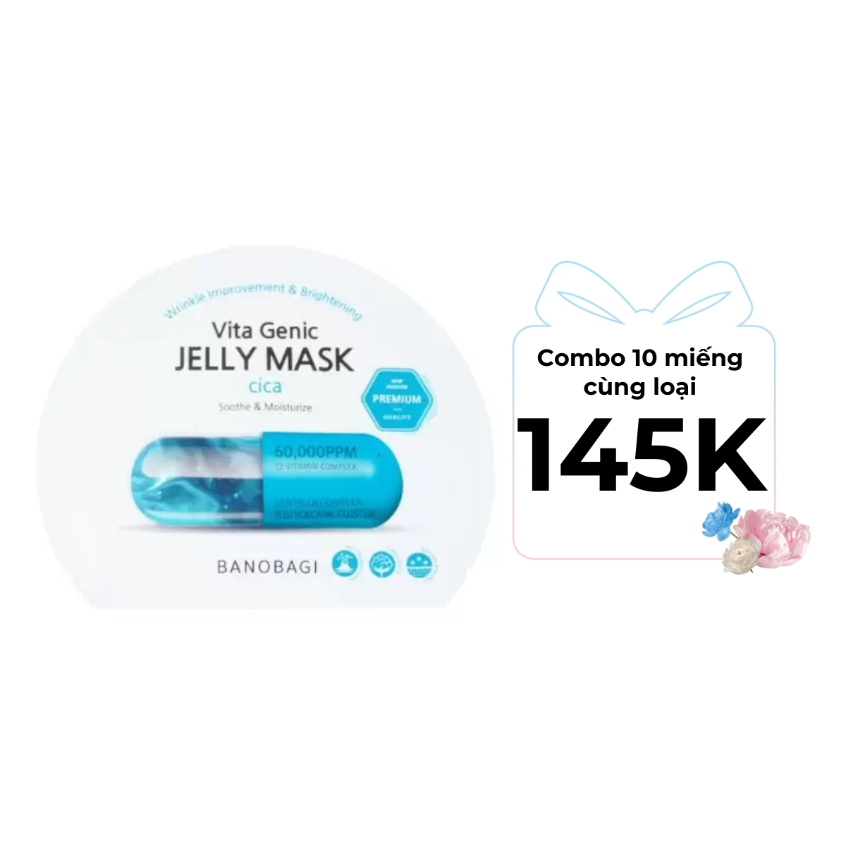 Mặt Nạ Banobagi Vita Genic Jelly Mask - Cica 30g (Xanh Ngọc)