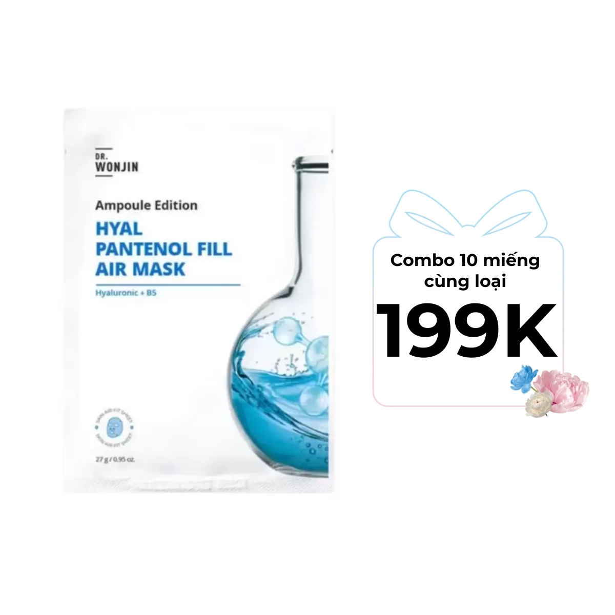 Mặt nạ Dr.Wonjin Ampoule Hyal Pantenol B5 Fill Air Mask - Xanh Dương