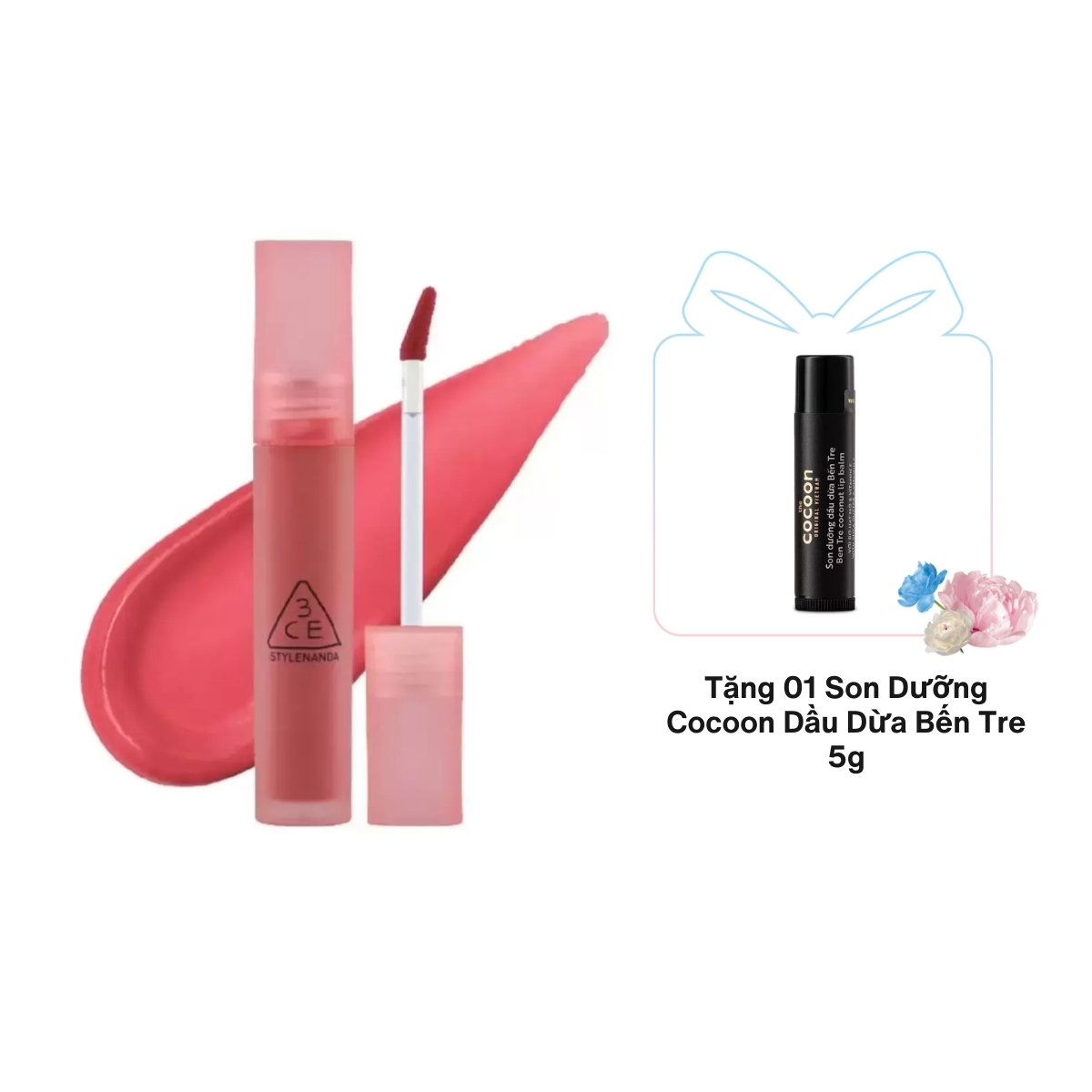 Son Kem 3CE Blur Water Tint Lì Mềm Mượt Môi 4.6g - Pink Guava