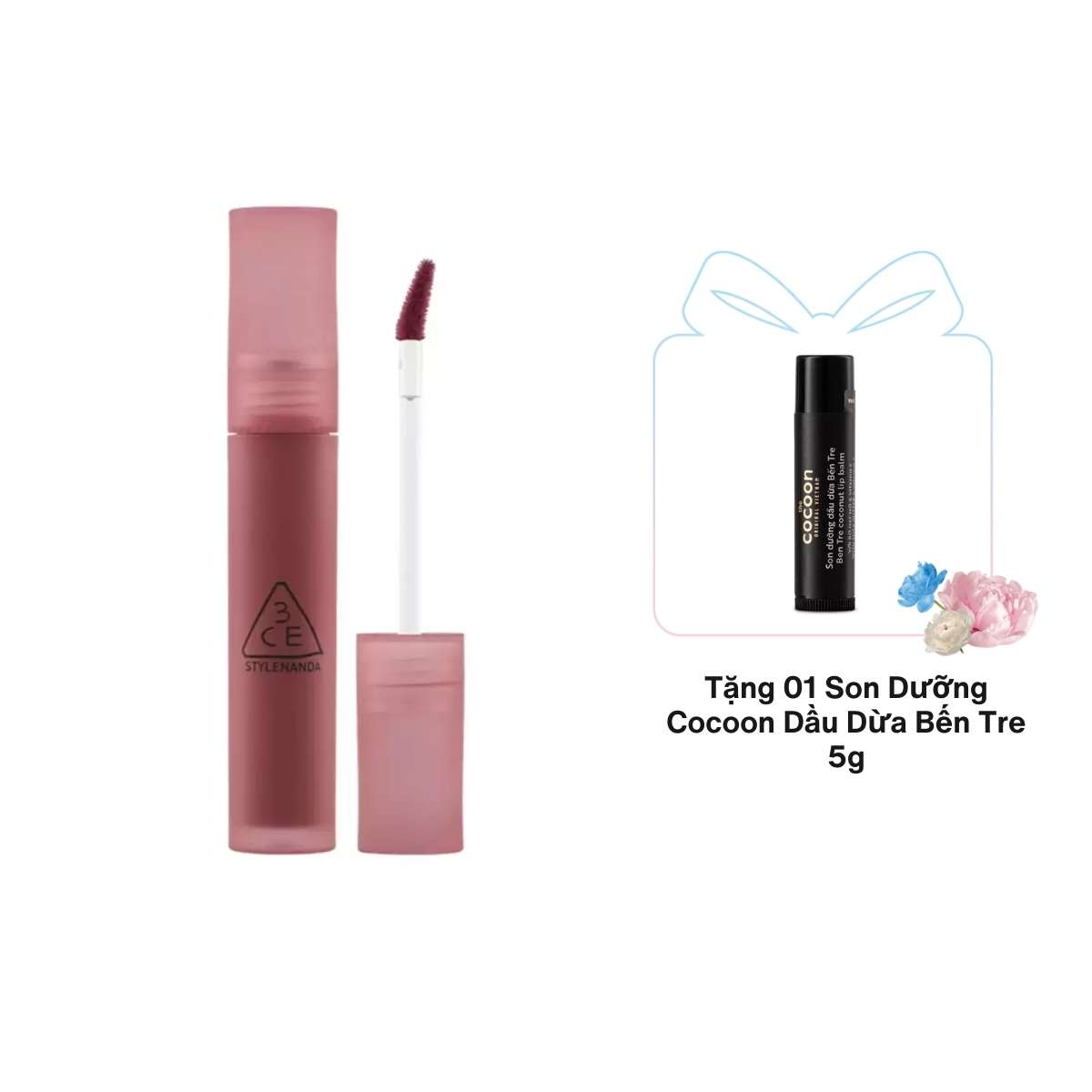 Son Kem 3CE Blur Water Tint Double Wind Lì Mềm Mượt Môi 4.6g