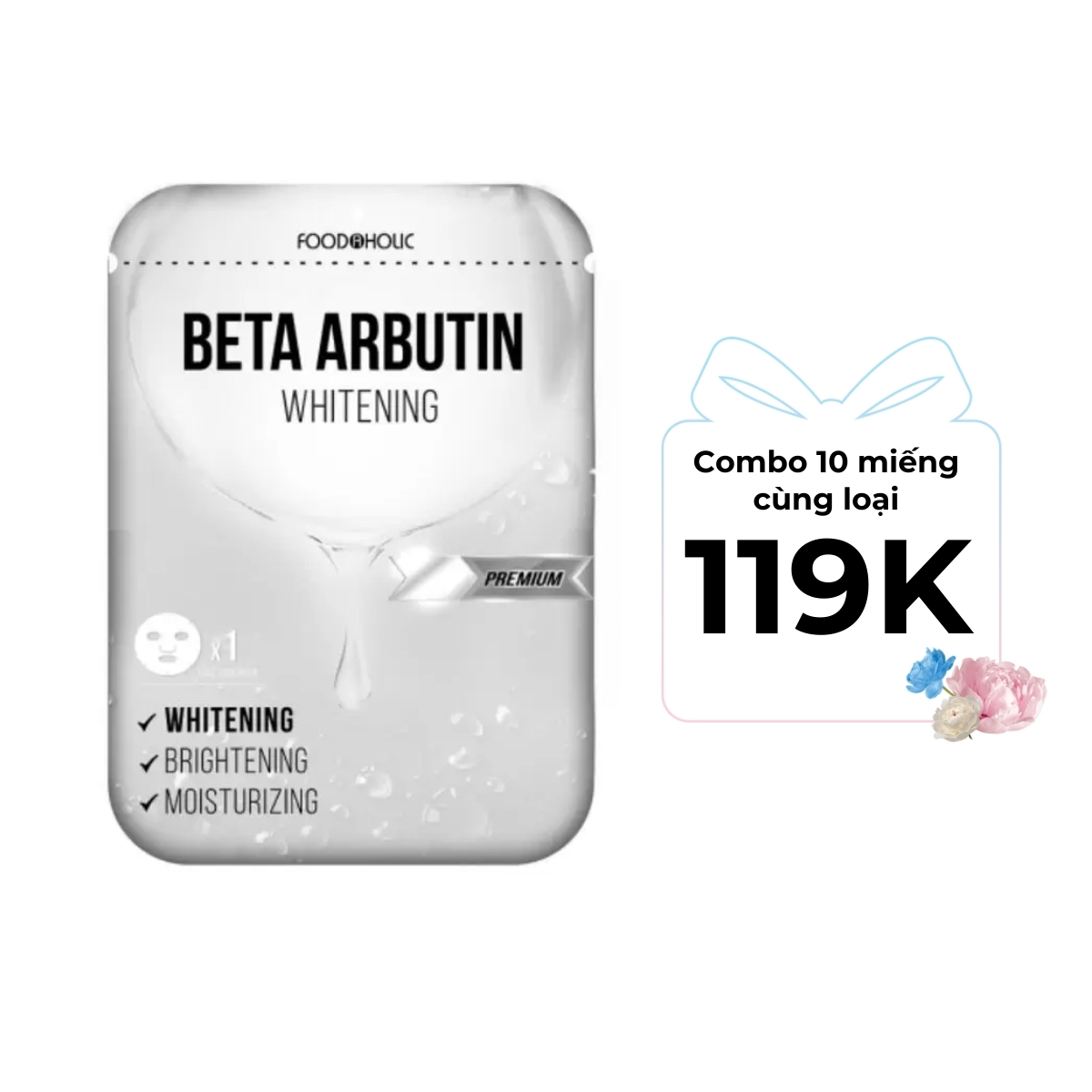 Mặt Nạ FOOD A HOLIC Beta Arbutin Whitening 23ml(1 miếng)