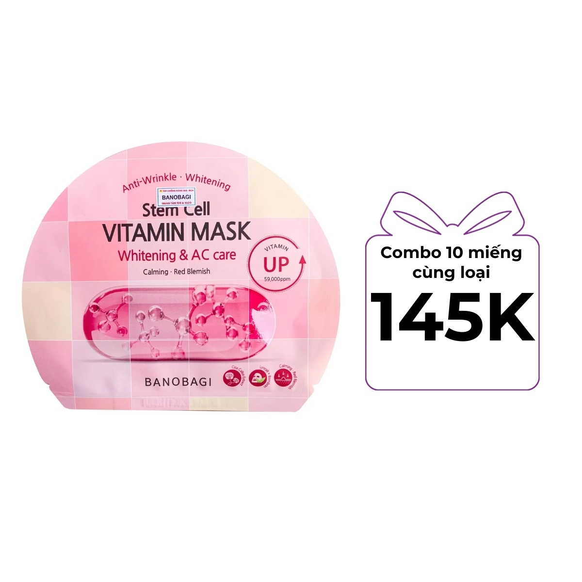 Mặt Nạ Banobagi Stem Cell Vitamin Mask - Whitening & AC Care MC