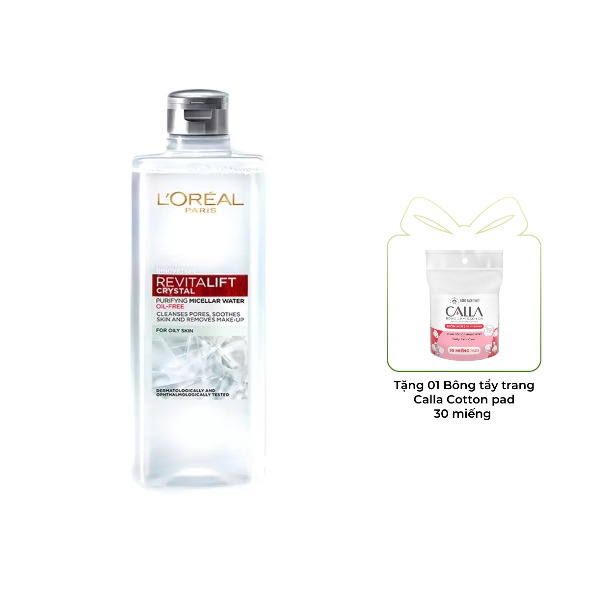 Nước Tẩy Trang Loreal Revitalift Crystal Đa Năng 3in1 Kiềm Dầu 400ml