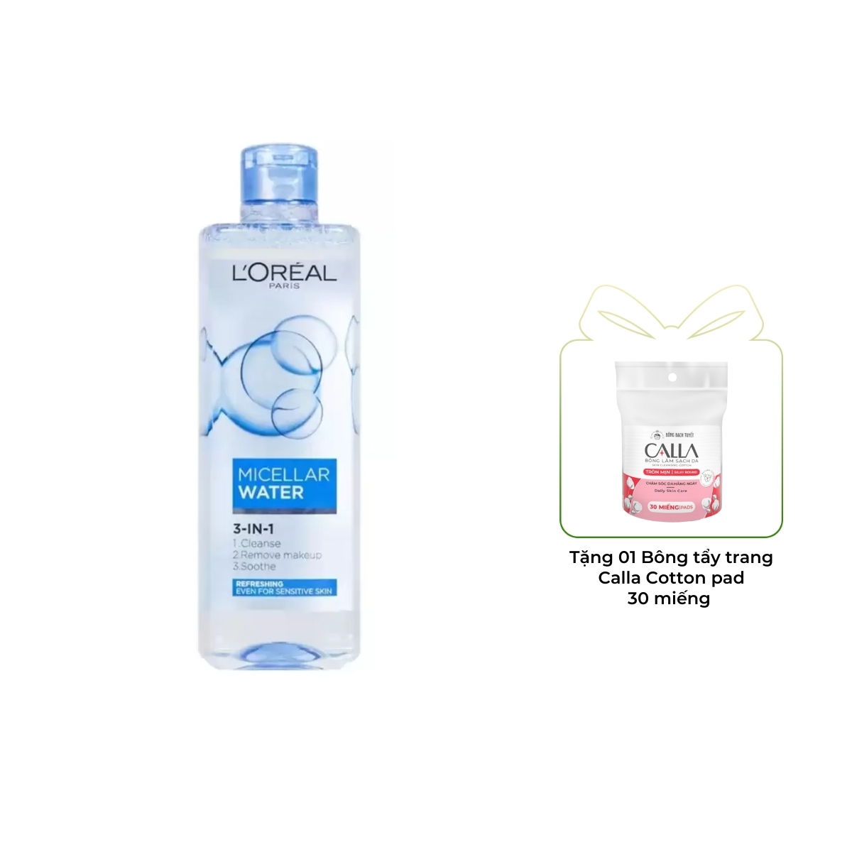 Nước Tẩy Trang L'Oreal Micellar Water Tươi Mát Cho Da Dầu Hỗn Hợp 400ml