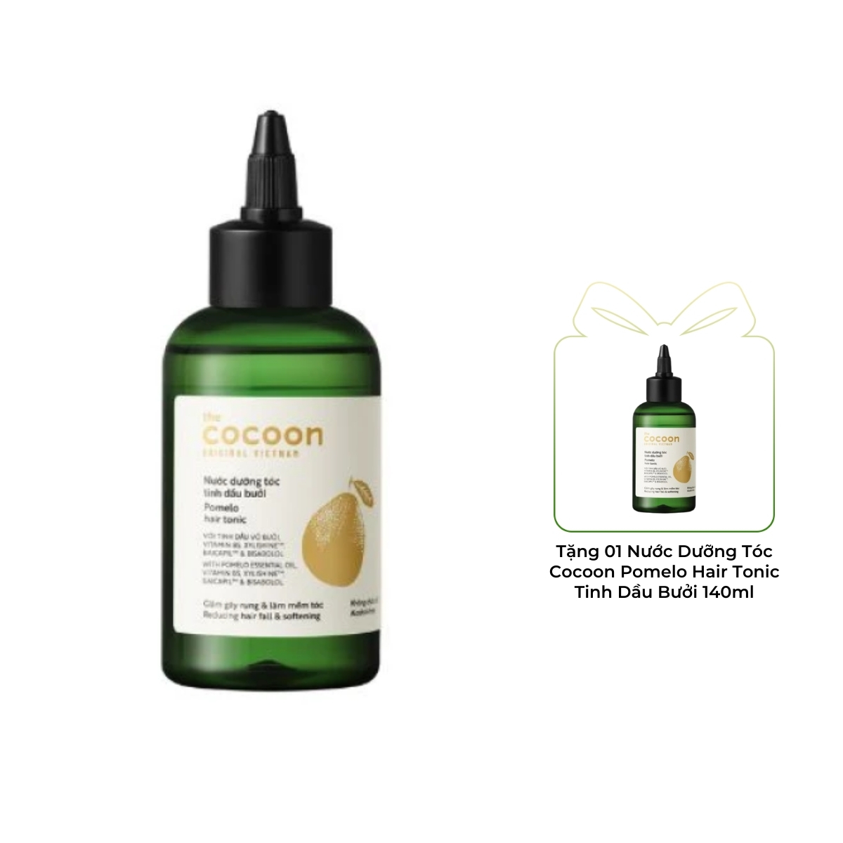 Nước Dưỡng Tóc Cocoon Pomelo Hair Tonic Tinh Dầu Bưởi 140ml (Phiên Bản Mới)