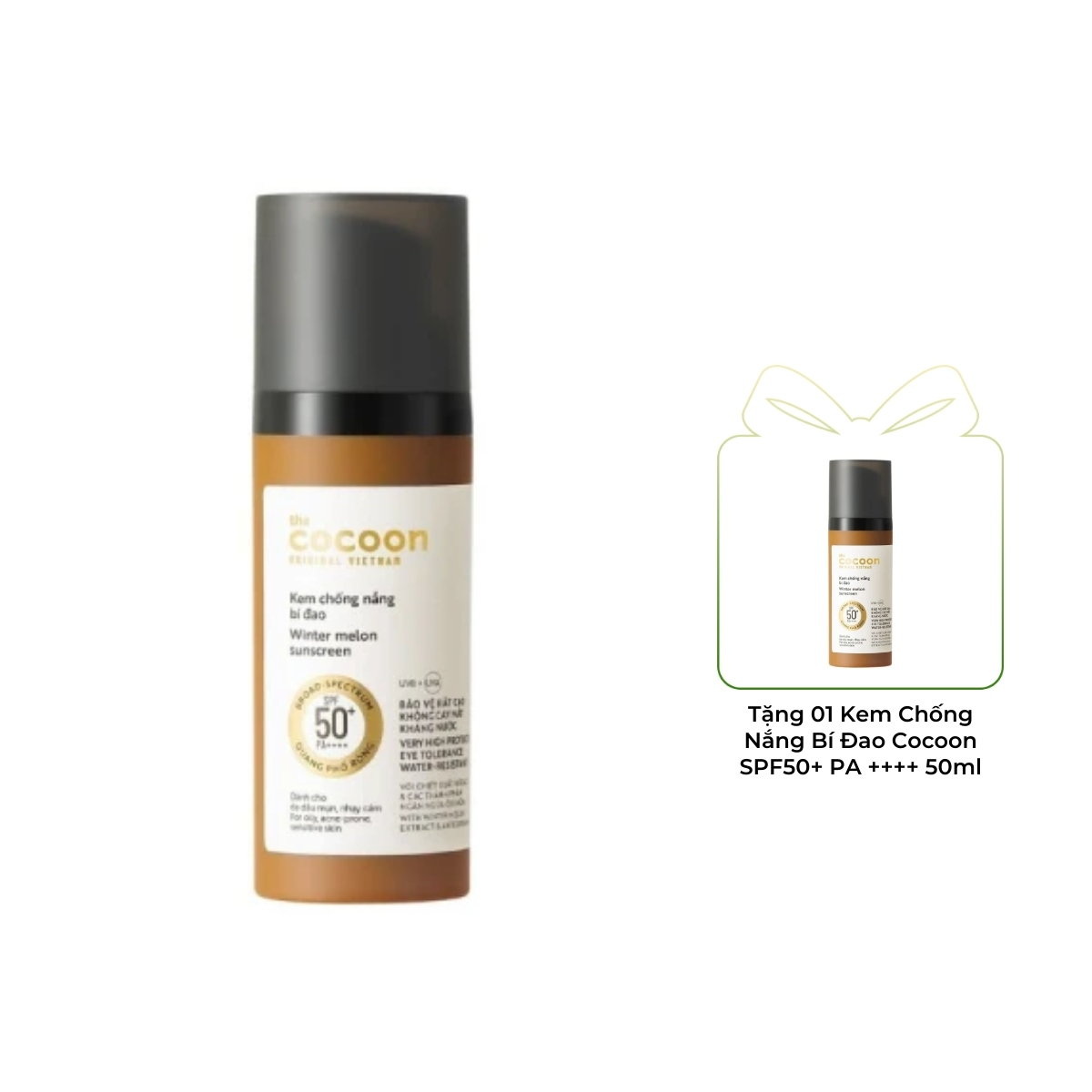 Kem Chống Nắng Cocoon Bí Đao Winter Melon Suncreen SPF50+ PA ++++ 50ml