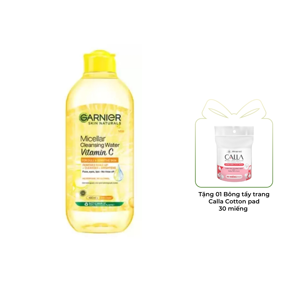 Nước Tẩy Trang Garnier Micellar Cleansing Water Vitamin C Sáng Da 400ml