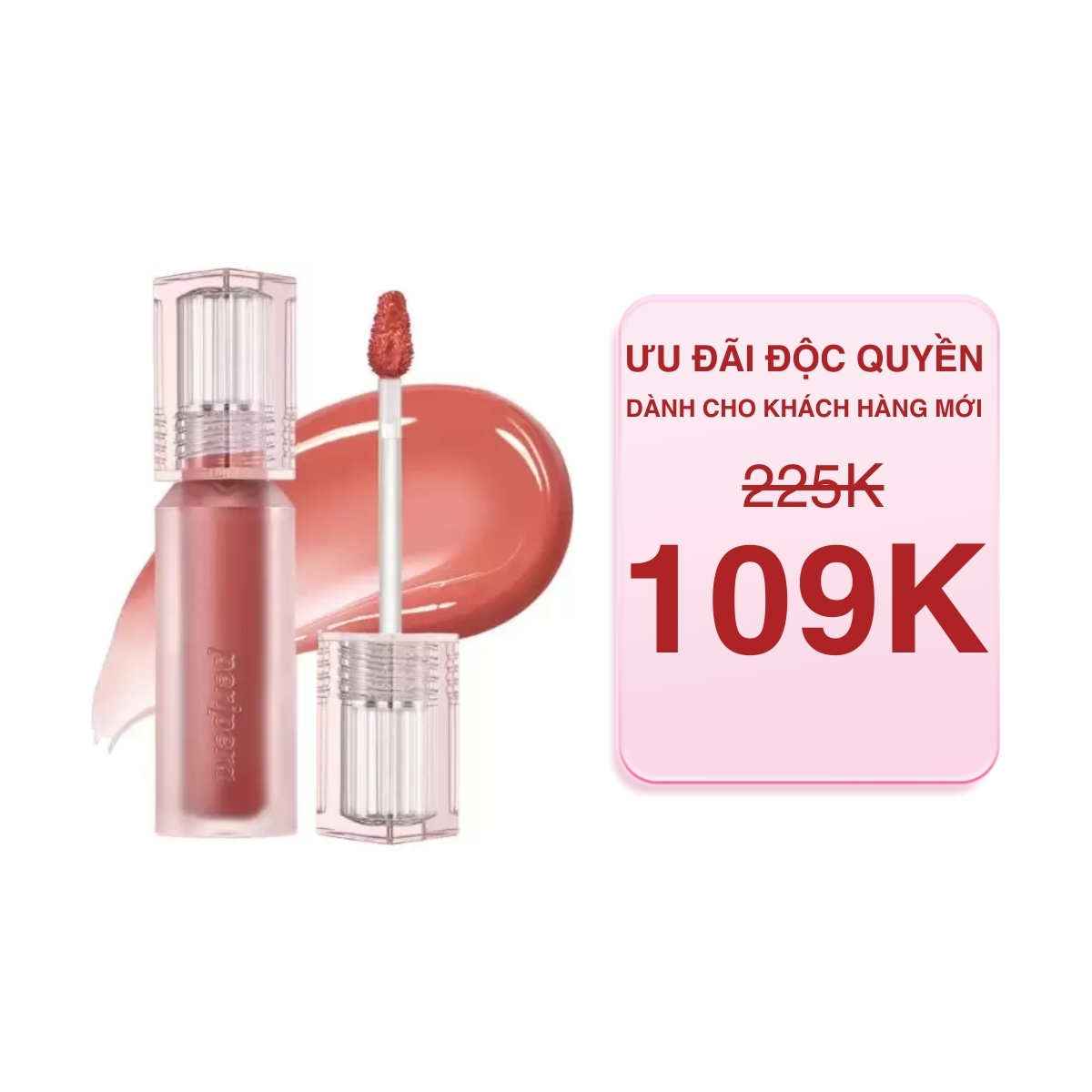 Son Tint Peripera Water Bare Tint 3.7g Màu 02 Universal Coral