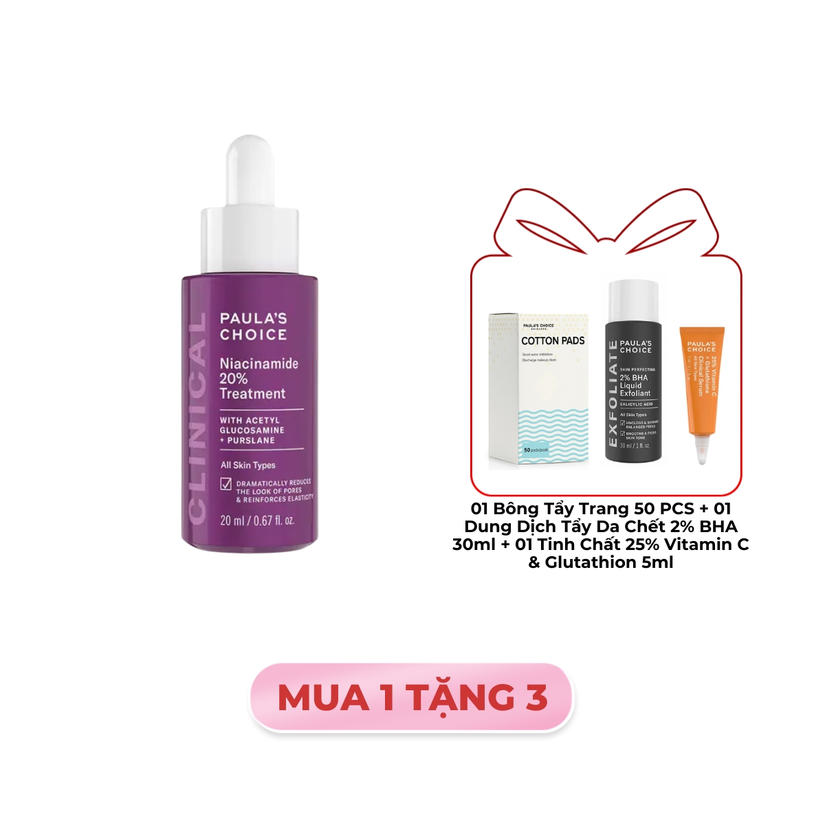 Tinh Chất Paula's Choice Niacinamide 20% Treatment Thu Nhỏ Lỗ Chân Lông 20ml