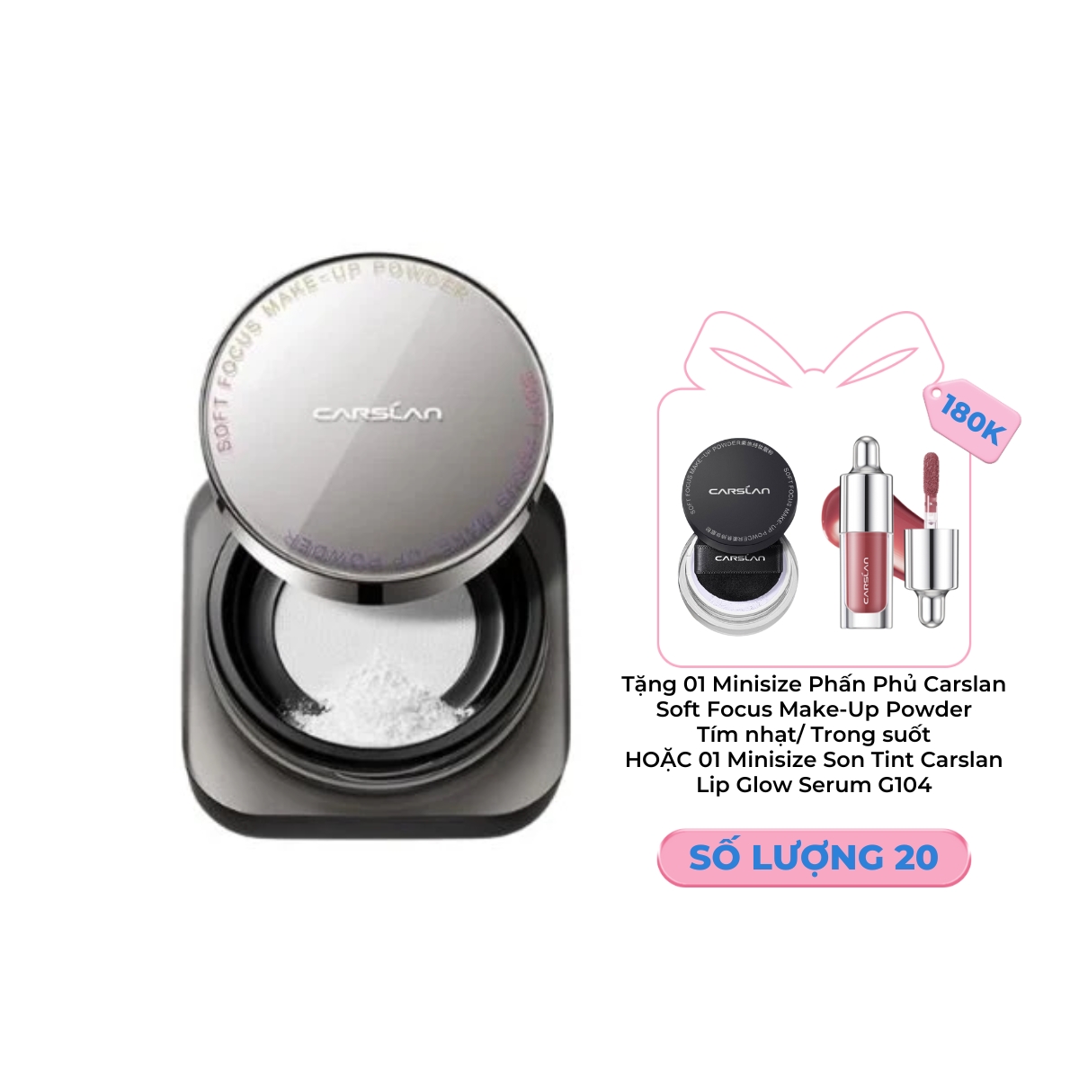 Phấn Phủ Carslan Soft Focus Make-Up Powder Dạng Bột 02 Siêu Kiềm Dầu Trong Suốt