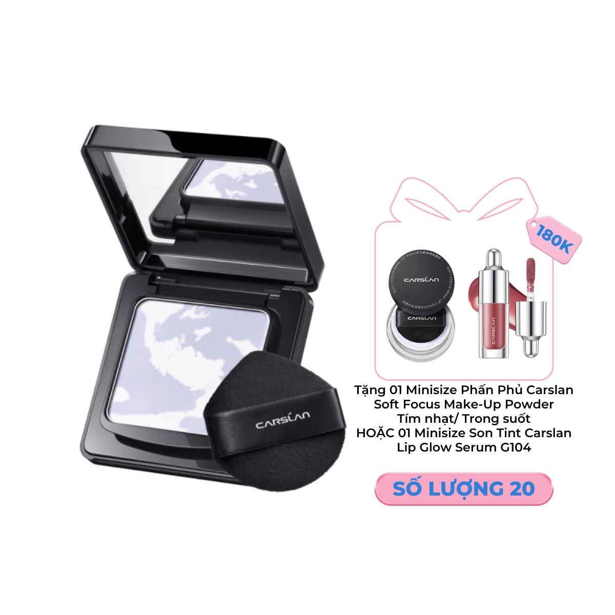 Phấn Phủ Carslan Black Magnet Soft Mist Powder Dạng Nén 01 Tím