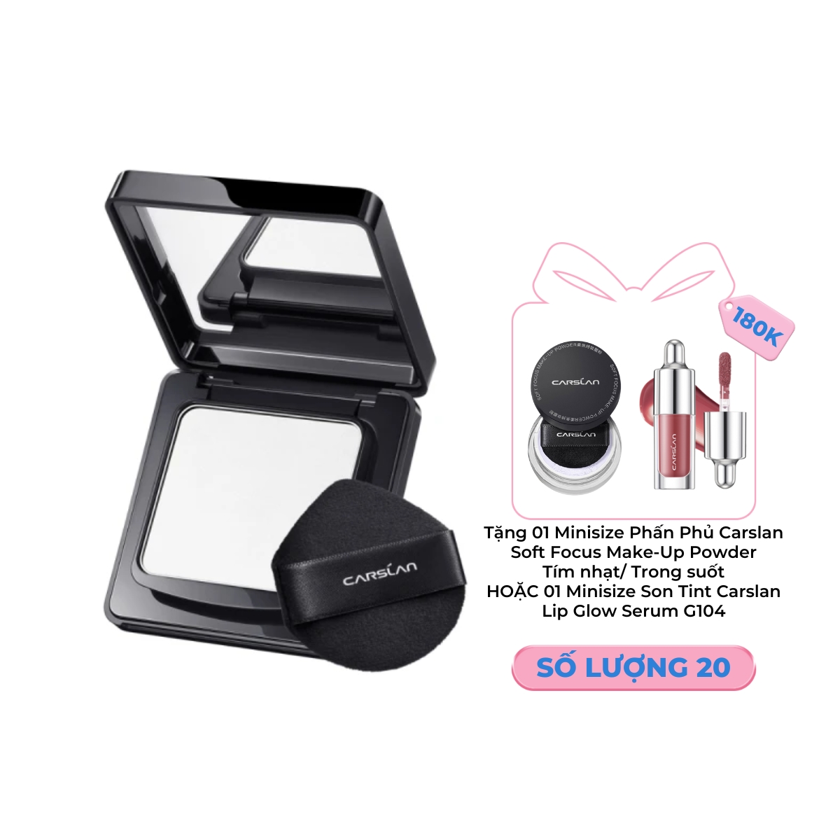 Phấn Phủ Carslan Black Magnet Soft Mist Powder Dạng Nén 01 Trong Suốt
