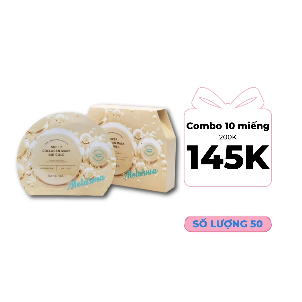 Mặt Nạ Banobagi Super Collagen Mask 24k Gold Melasma Mờ Nám, Tàn Nhang 30g