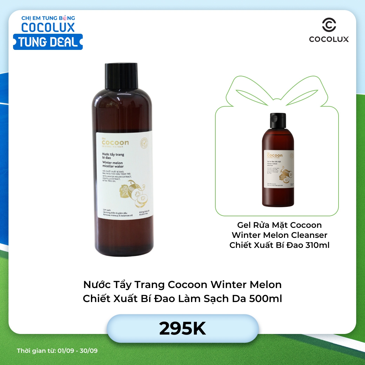 Nước Tẩy Trang Cocoon Winter Melon Micellar Water Chiết Xuất Bí Đao Làm Sạch Da 500ml  (MỚI)