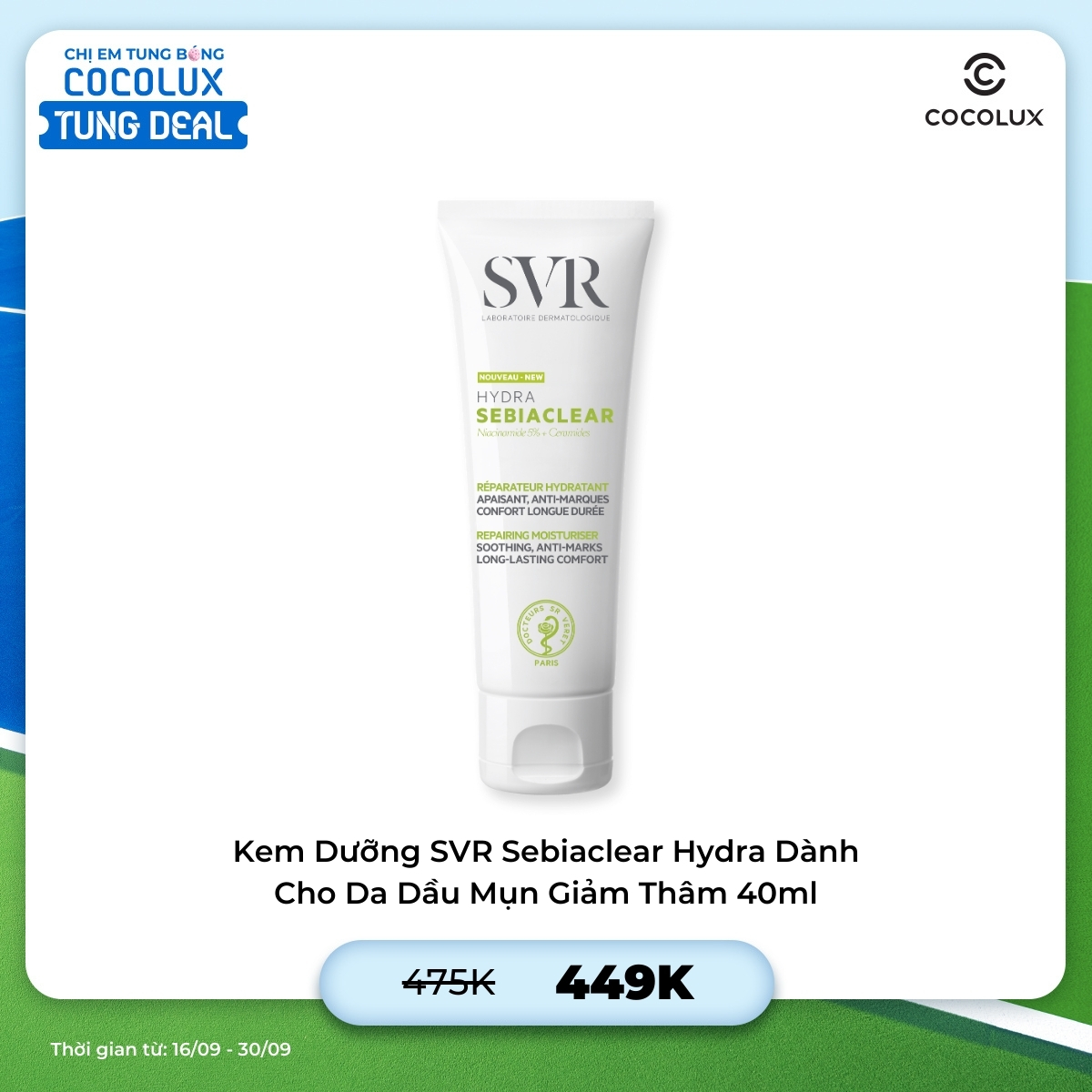 Kem Dưỡng SVR Sebiaclear Hydra Dành Cho Da Dầu Mụn Giảm Thâm 40ml