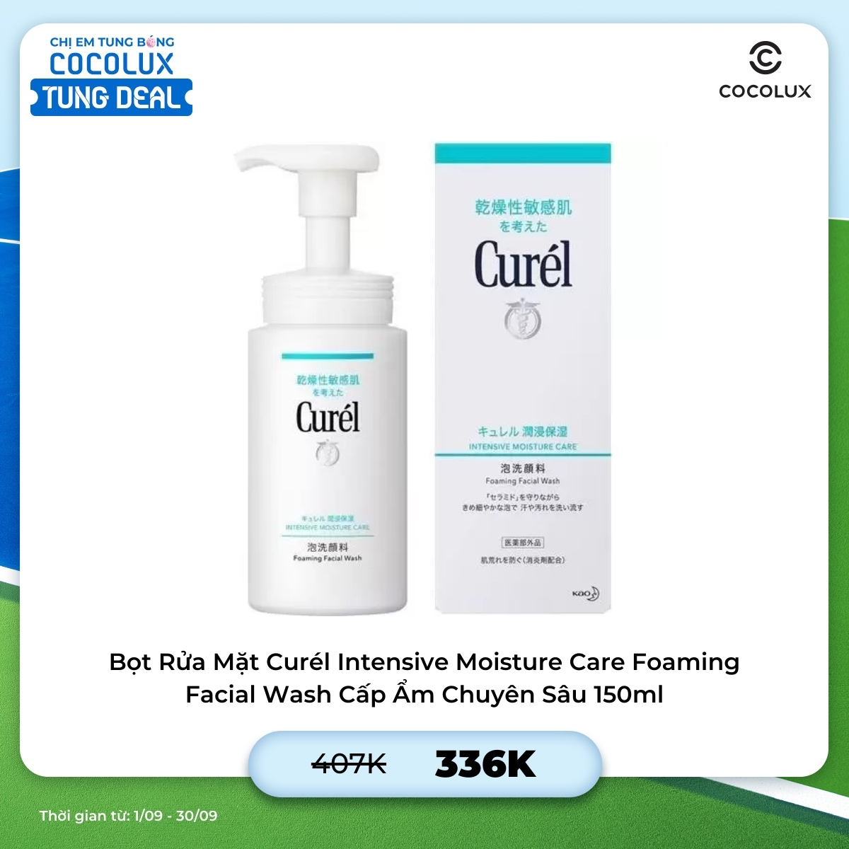 Bọt ​​Rửa Mặt Curél Intensive Moisture Care Foaming Facial Wash Cấp Ẩm Chuyên Sâu 150ml