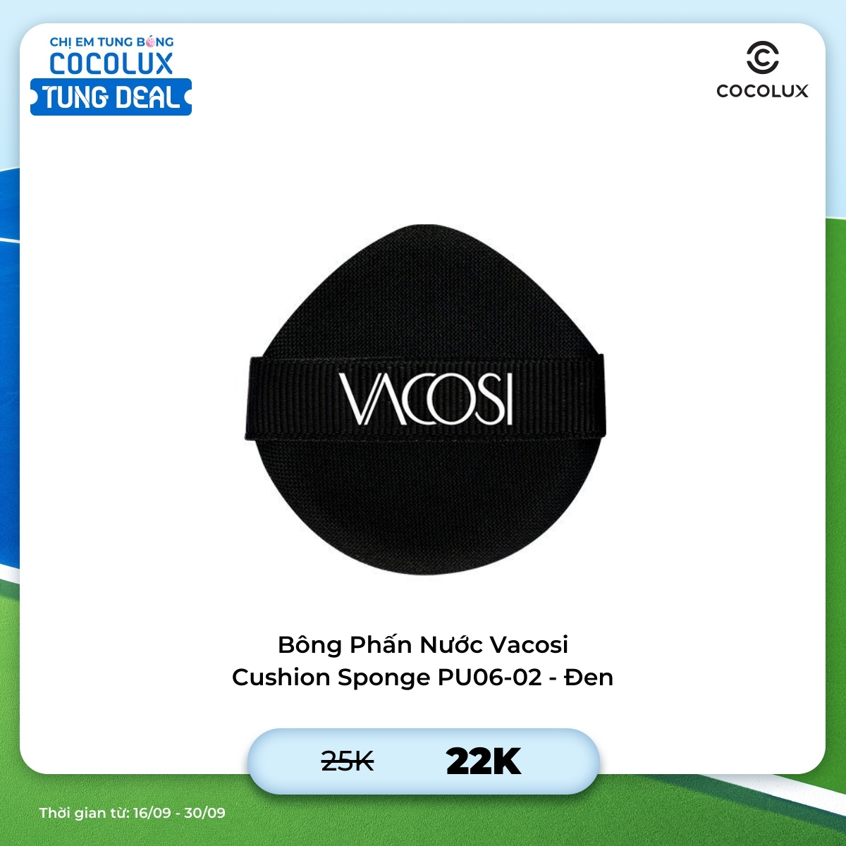 Bông Phấn Nước Vacosi Cushion Sponge PU06-02 - Đen