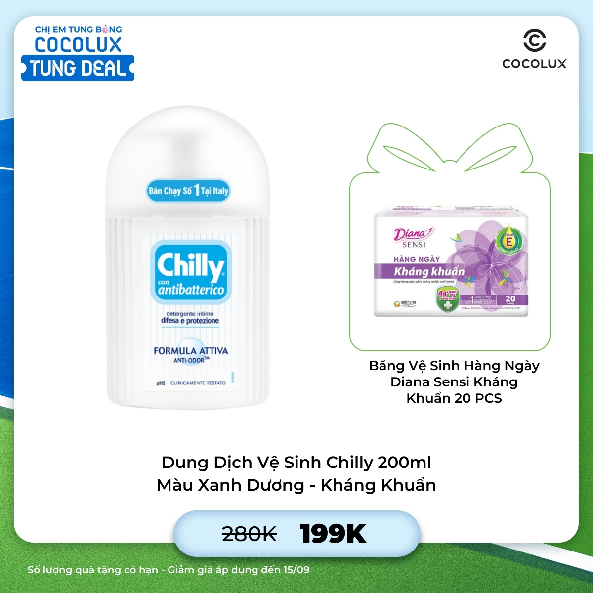 Dung Dịch Vệ Sinh Chilly Protect Kháng Khuẩn 200ml (Xanh Dương)