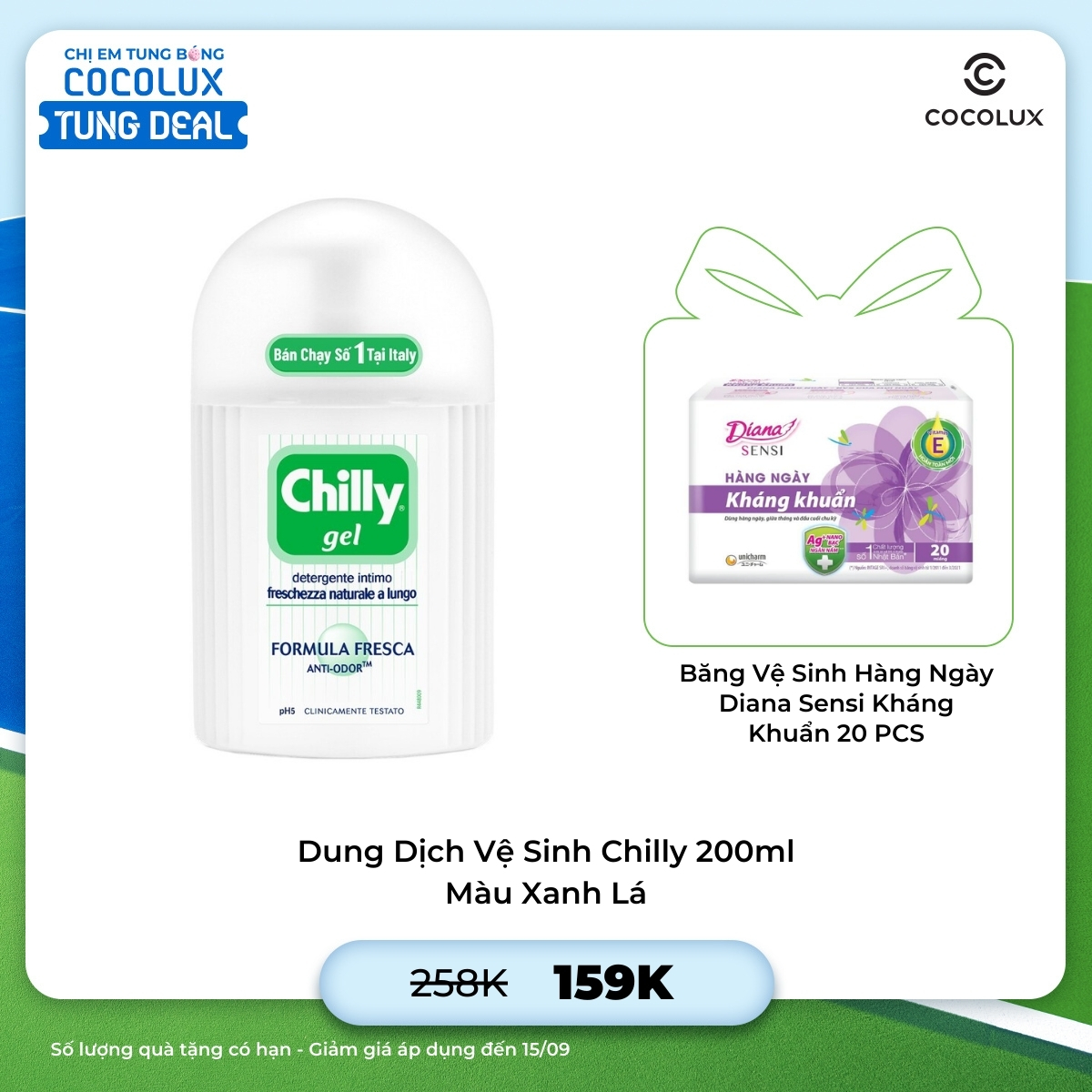 Dung Dịch Vệ Sinh Chilly Gel Tươi Mát 200ml (Xanh Lá)