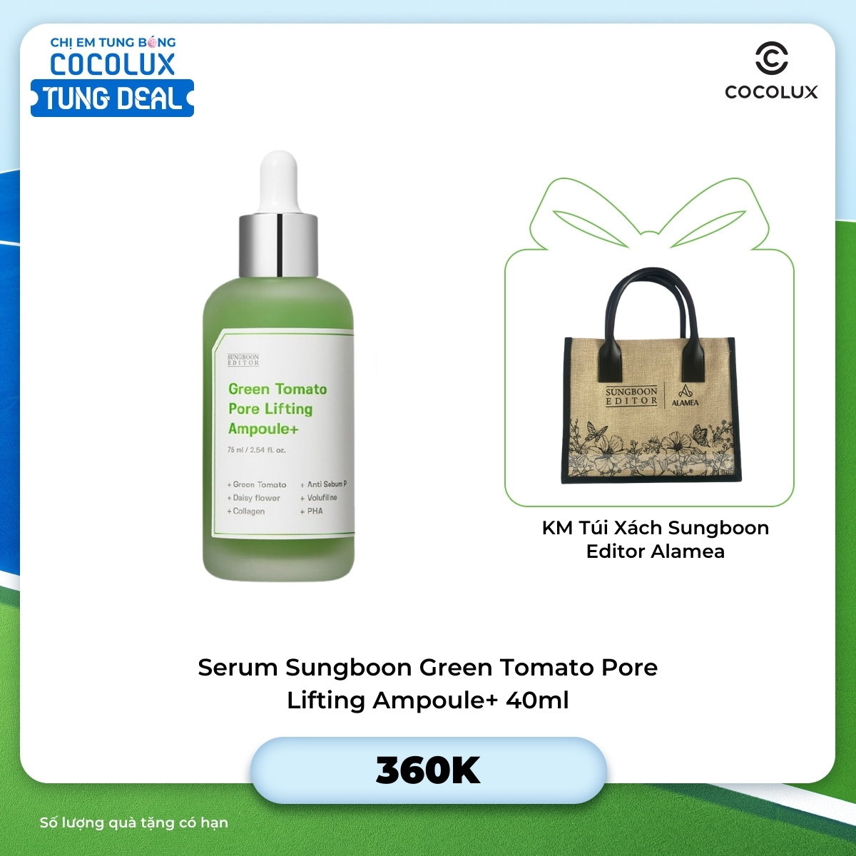 Serum Sungboon Green Tomato Pore Lifting Ampoule+ 40ml