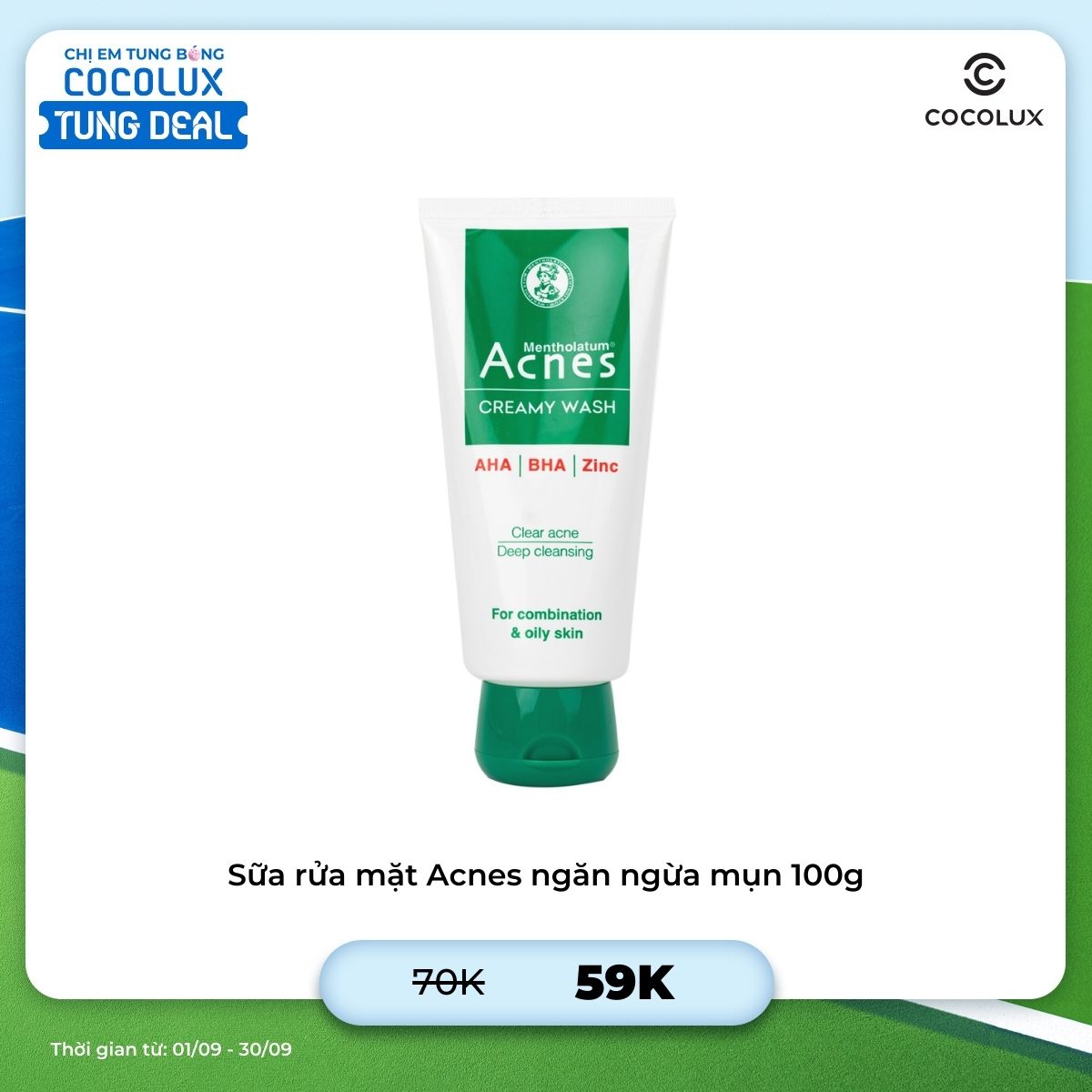 Sữa rửa mặt Acnes ngăn ngừa mụn 100g