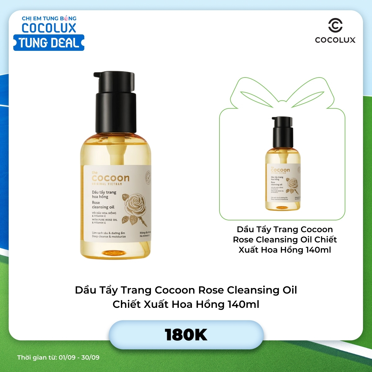 Dầu Tẩy Trang Cocoon Rose Cleansing Oil Chiết Xuất Hoa Hồng 140ml